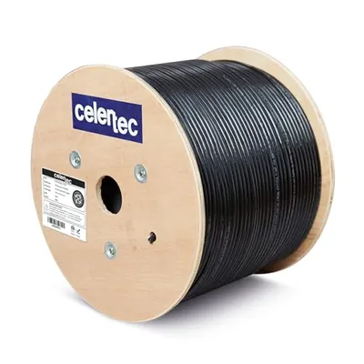 کابل شبکه سلرتک Cat6 FTP فضای باز 500 فوت مشکی