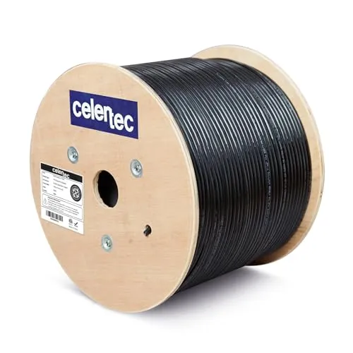 عکس کابل شبکه سلرتک Cat6 FTP فضای باز 500 فوت مشکی