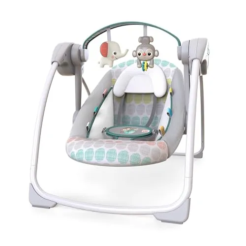 مقایسه تاب برقی قابل حمل Bright Starts Whimsical Wild با ۶ سرعت با تاب برقی نوزاد چیکو مدل Polly Swing Up