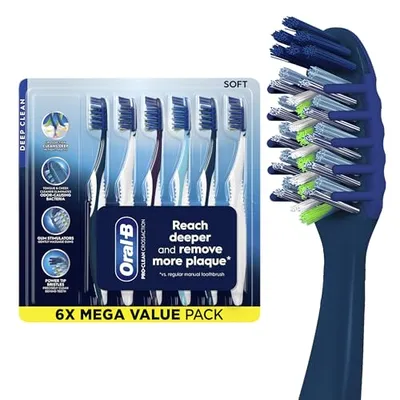 Karşılaştırma Oral-B Pro Clean CrossAction Diş Fırçası 6'lı Paket İle Oral-B Pro Health Yumuşak Manuel Diş Fırçası 2'li Paket