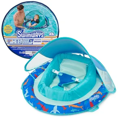 Karşılaştırma Swimbobo Bebek Şişme Bot Mavi Okyanus Temalı İle SwimWays Bebek Yaylı Şamandıra Mavi