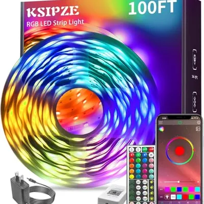 Karşılaştırma KSIPZE 100ft RGB Akıllı LED Şerit Işıklar İle 