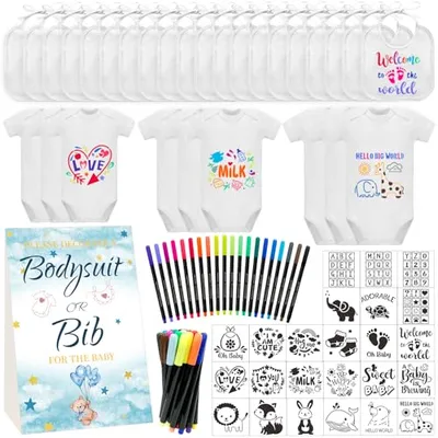 Karşılaştırma Aisharery Baby Shower Mama Önlüğü Zıbın Kendin Yap Kiti İle MAM Easy Start Anti-Colic Biberon ve Emzik Seti 0-16 Ay