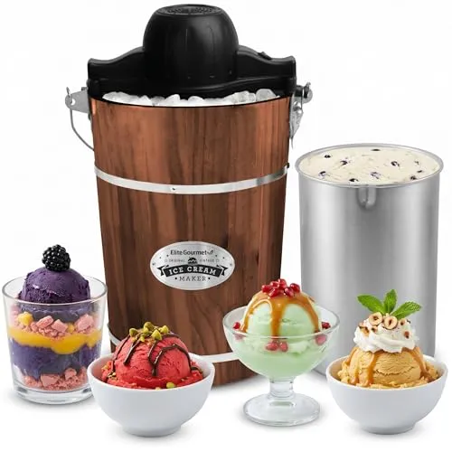 عکس بستنی‌ساز چوبی 6 کوارتی Elite Gourmet EIM949