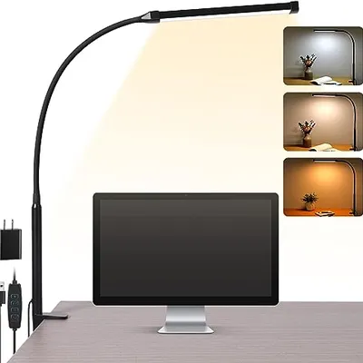 مقایسه چراغ خواب رومیزی لمسی دیمر دار فنمزی با پورت USB-C با چراغ مطالعه LED ونوسرس مشکی انعطاف‌پذیر