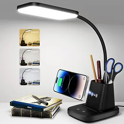 مقایسه چراغ مطالعه LED دات آرتس مشکی با چراغ مطالعه رومیزی LED مشکی Sailstar با شارژر بی‌سیم و دیمر
