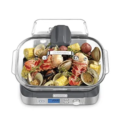 تصویر بندانگشتی 3 محصول بخارپز دیجیتال شیشه‌ای کوزینارت Cookfresh STM-1000 5 لیتری استیل