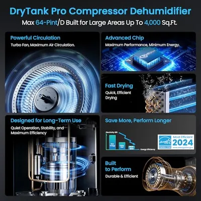 تصویر بندانگشتی 4 محصول رطوبت‌گیر وِلگو DryTank 64 پینت 4000 فوت مربع