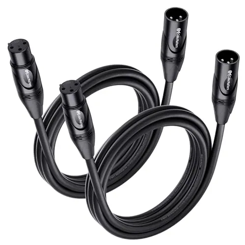عکس کابل میکروفون XLR نری به مادگی Cable Matters، 6 فوت، مشکی، بسته 2 عددی 6 ft
