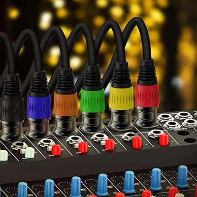 تصویر بندانگشتی 5 محصول کابل میکروفون AuxLink XLR 25ft (بسته 6 عددی چند رنگ)