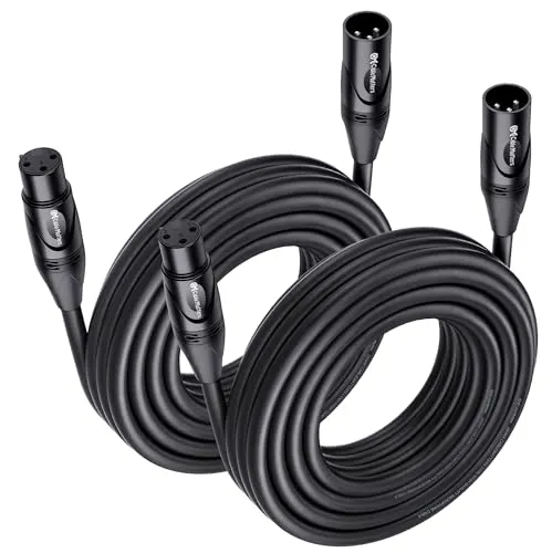 عکس کابل XLR کیبل مترز بسته 2 عددی 25 فوت مشکی 25 ft