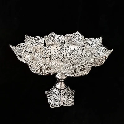 ظرف میوه خوری ملیله کاری مدل لبه تاجی
