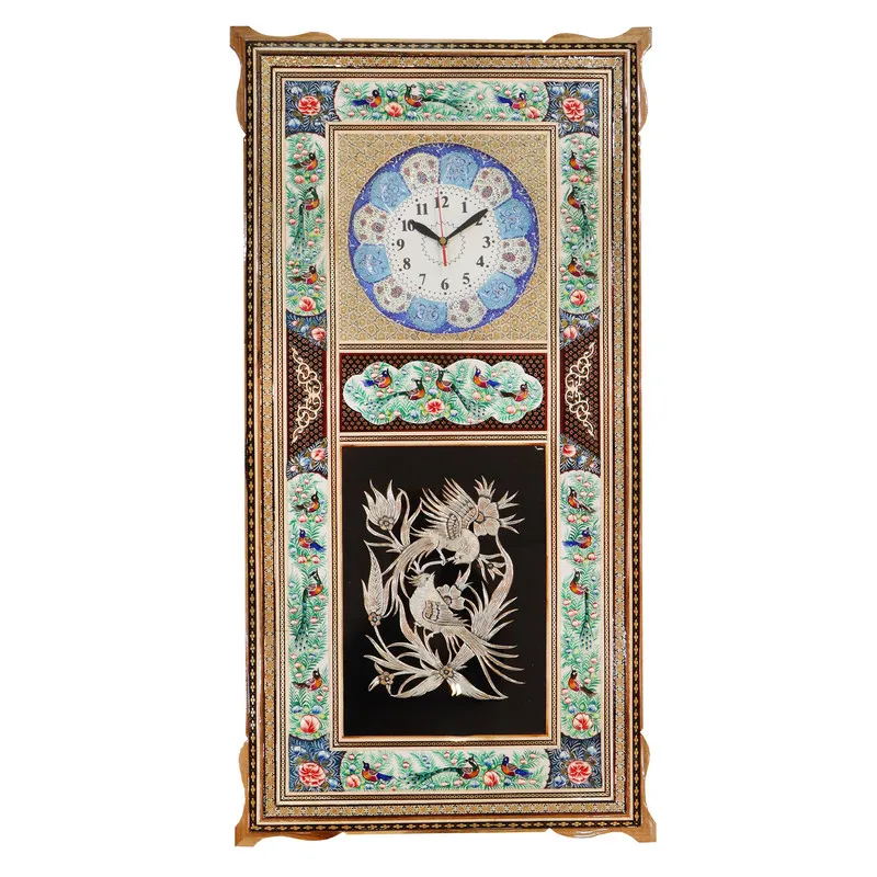 ساعت دیواری دست‌ساز صنایع دستی فاخر مدل HQ93p48Magnificent-Art2f3