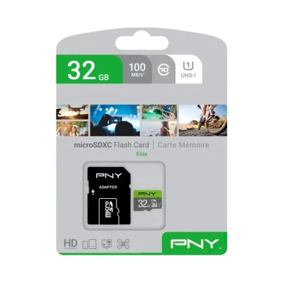 کارت حافظه microSDHC پی ان وای مدل Elite ظرفیت 32 گیگابایت به همراه آداپتور