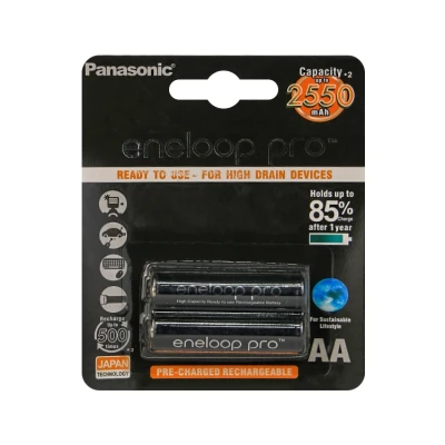 باتری قلمی شارژی Panasonic eneloop 2550 کارتی 2 عددی