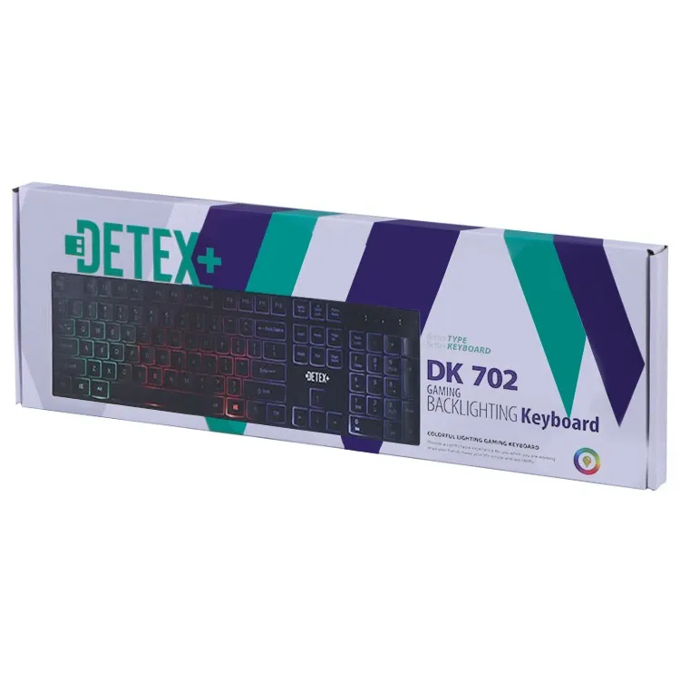 عکس کیبورد گیمینگ سیم دار DETEX مدل DK 702