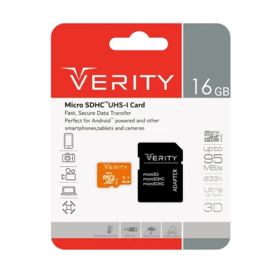 کارت حافظه microSDHC وریتی مدل Ultra 633x ظرفیت 16 گیگابایت به همراه آداپتور