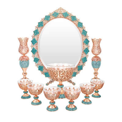 تکه هفت سین فیروزه کوبی صنایع دستی فاخر مدل Magnificent-Art