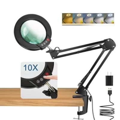 Coyeth 10X LED Magnifying Desk Lamp