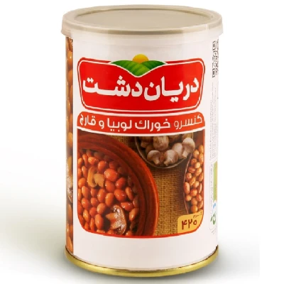 تصویر بندانگشتی 2 محصول کنسرو خوراک لوبیا چیتی با قارچ دریان دشت مدل 420 گرم