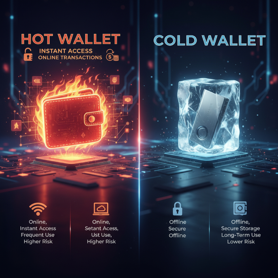 مقایسه کیف پول گرم (Hot Wallet) و کیف پول سرد (Cold Wallet)