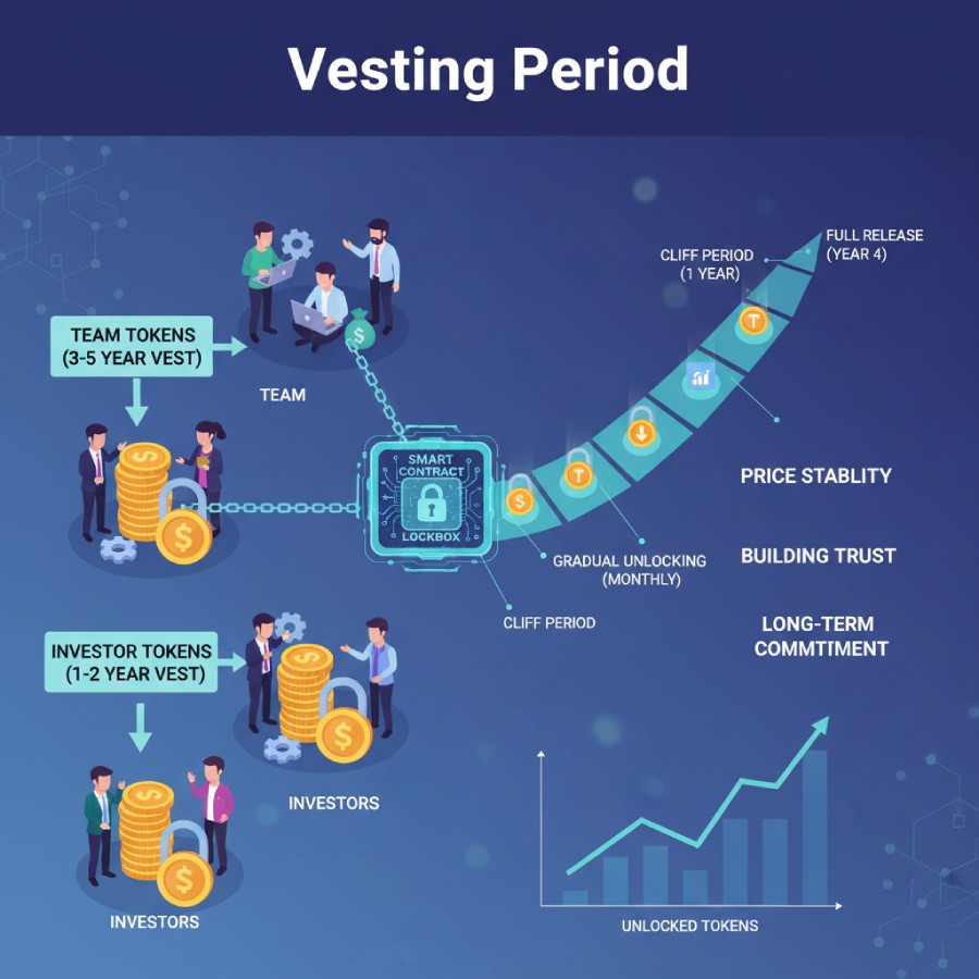 دوره آزادسازی توکن (Vesting) چیست؟