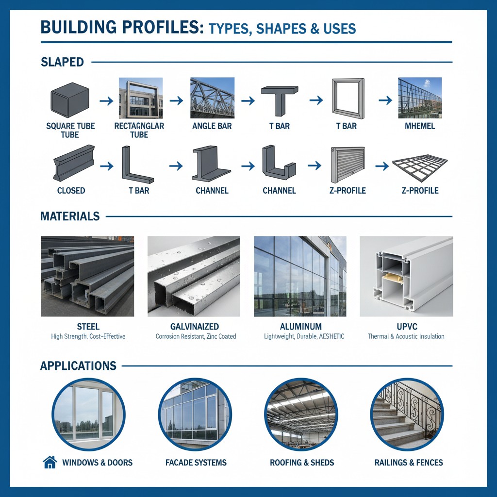 پروفیل ساختمانی چیست؟ انواع، اشکال و کاربردها