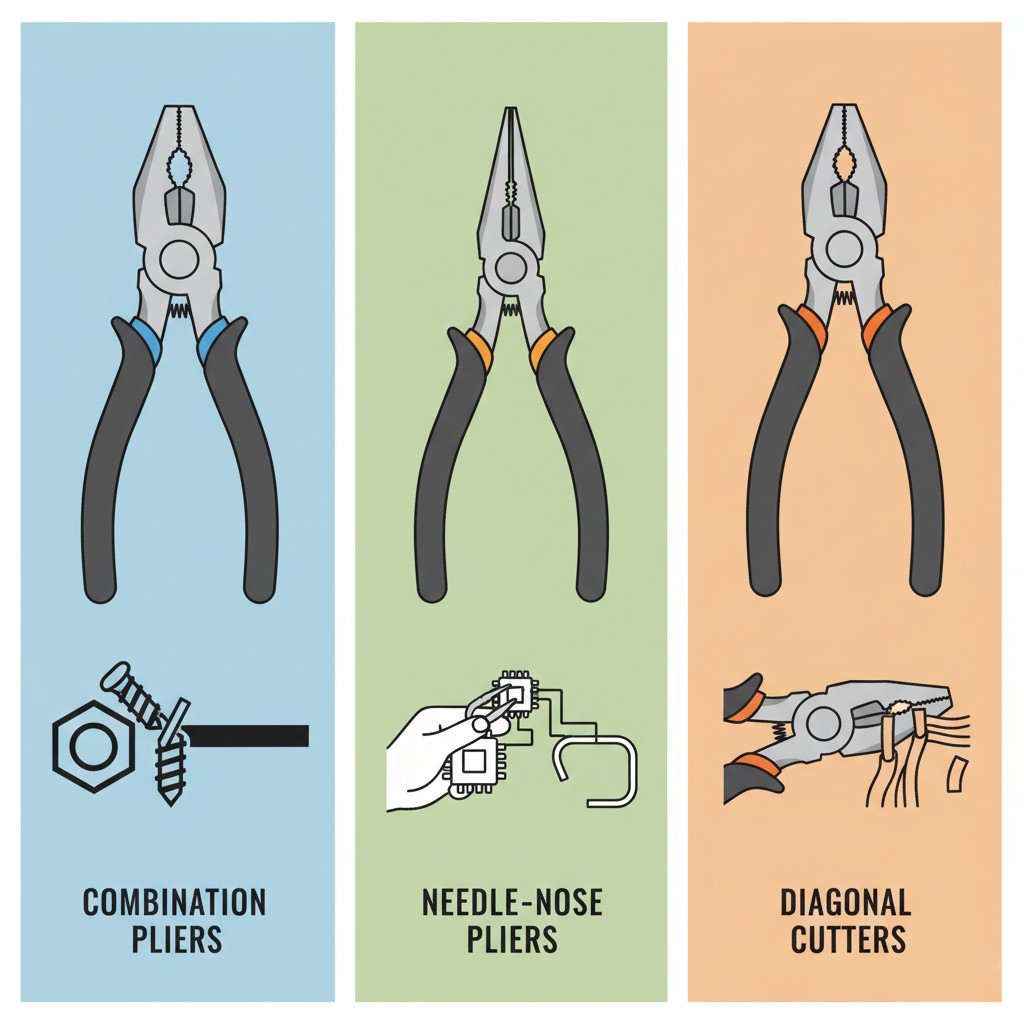 مقایسه انبردست، دم‌باریک و سیم‌چین