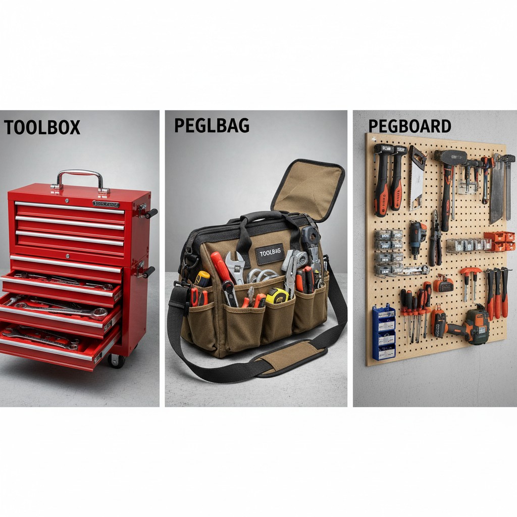 مقایسه جعبه ابزار، کیف ابزار و پنل دیواری